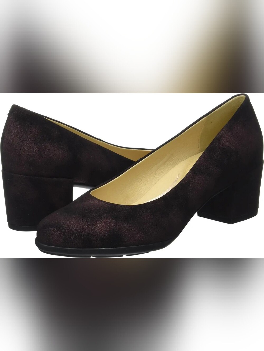 Geox Women's Suede Low Block Heel Pump in Plum